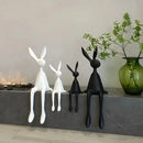 45cm Light Luxury Rabbit Sculpture – Nordic Resin Sitting Bunny Ornament for Living Room, Foyer & Tabletop Home Decor (Blue/White/Black)