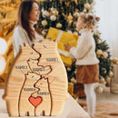 Personalized Wooden Bear Family Puzzle – Custom Name Engraved Home Decor, Heartwarming Gift for Mom, Baby, Couples & Holidays
