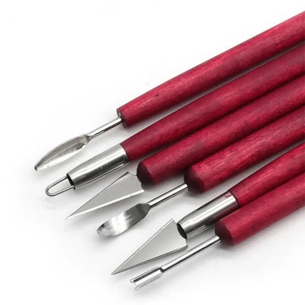 6PCS Sculpting Tool Pottery Wood Handle Set