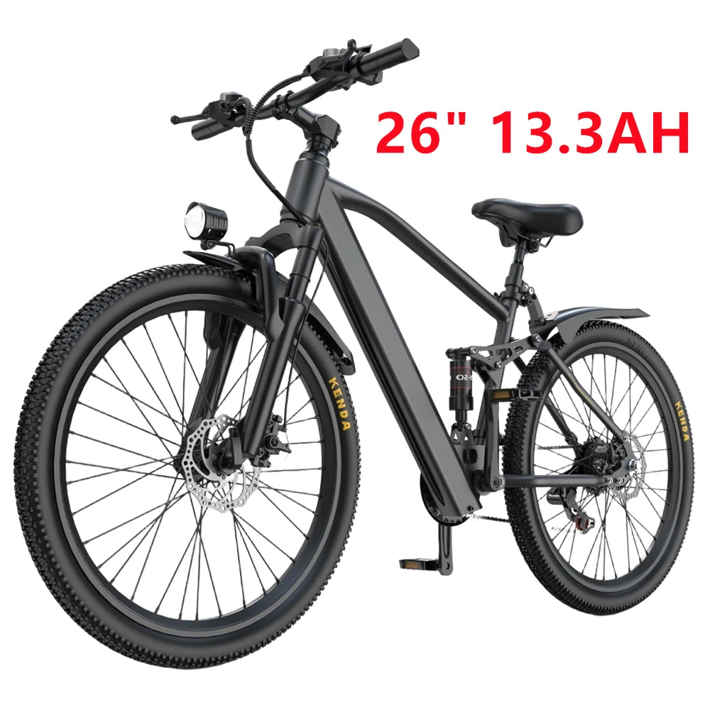 26"/24" Electric Mountain E‑Bike for Adults – 1000W Peak Motor, 36V 10.3Ah/13.3Ah Battery, 19.7 MPH Commuter Ebike