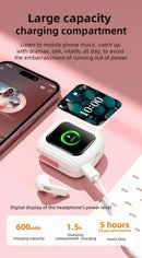 Intelligent Touch Screen ENC Bluetooth 5.1 Earbuds – Waterproof TWS Earphones with TF Card Support & Noise Cancelling Mic