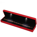 LED Light Necklace Gift Box – Velvet Square Jewelry Case for Engagement, Proposal, Pendant & Bracelet Presentation