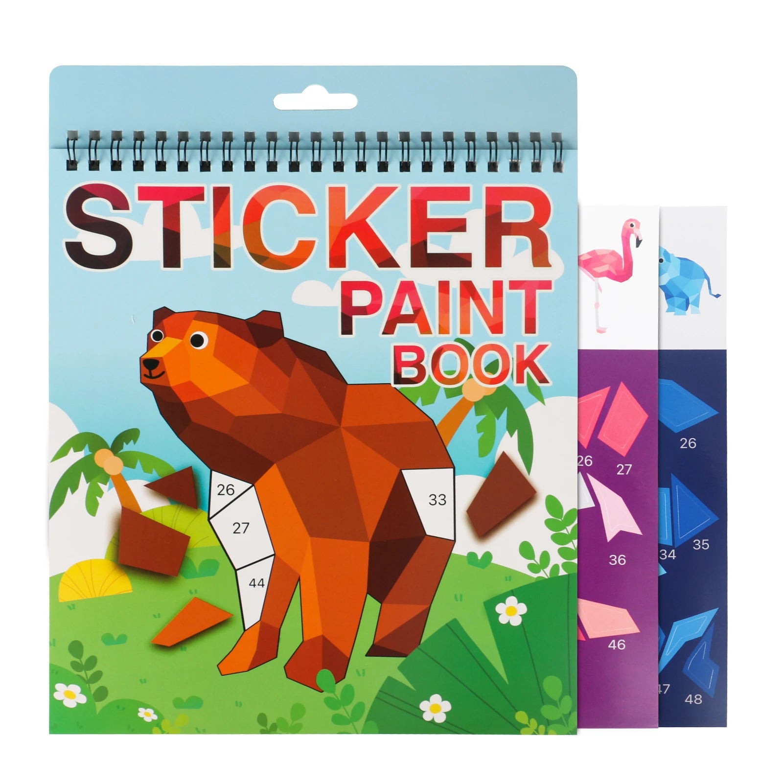 Sticker by Number Book for Kids Ages 4–8 | Animal Craft Activity Book | Travel Busy Toy