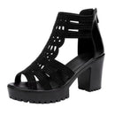 New Women's Fish Mouth Shoes Wedges Hollow Out  Anti slip Sandals Ladies Casual Low Heel Sandals Fashion open toe Mujer Footwear