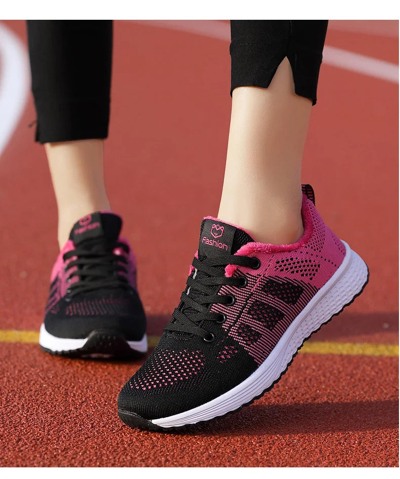 Breathable Mesh Lace-Up Sneakers