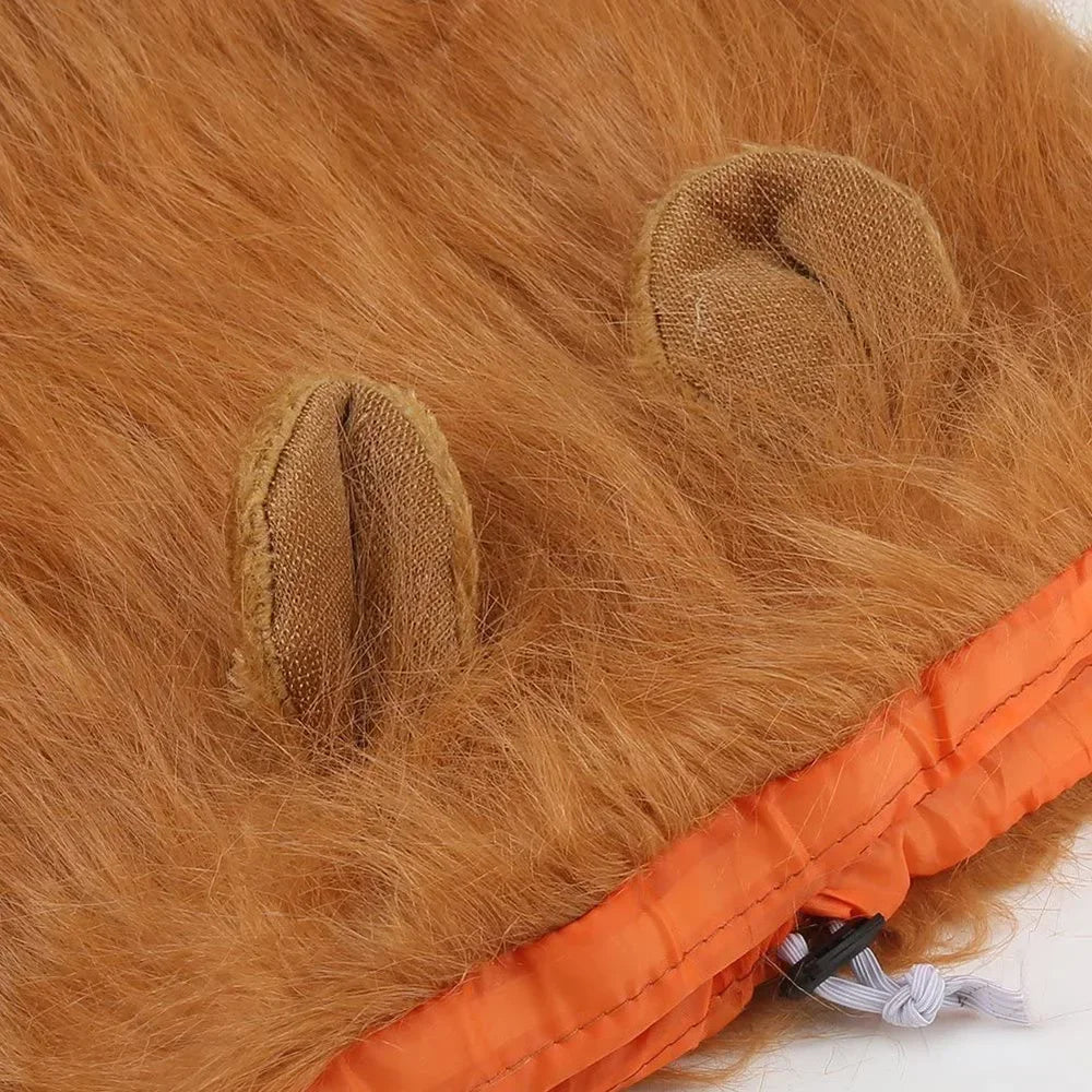 Realistic Lion Mane Dog Costume | Medium & Large Dog Cosplay Wig with Ears | Halloween Pet Outfit