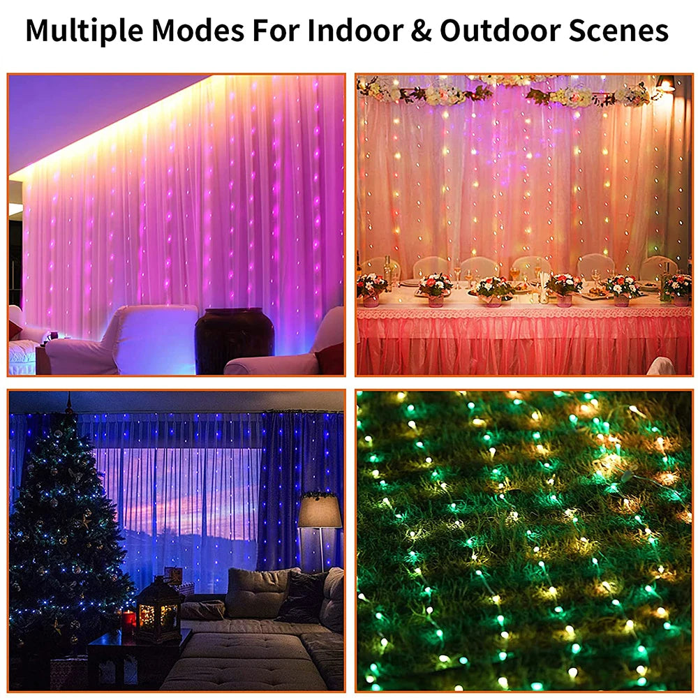 USB LED Fairy Curtain Garland Light