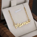 Mama Letter Pendant Necklace – Stainless Steel Non‑Fading Choker Chain for Women, Mother’s Day Jewelry Gift, Gold & Steel