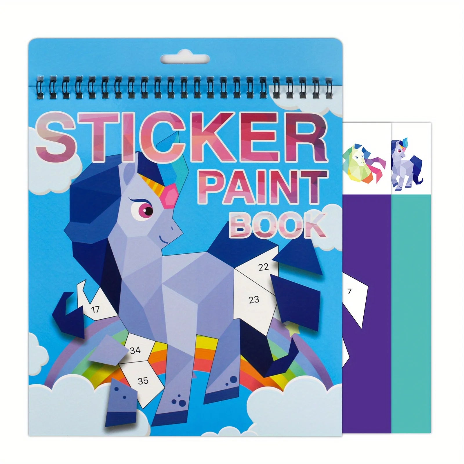 Sticker by Number Book for Kids Ages 4–8 | Animal Craft Activity Book | Travel Busy Toy