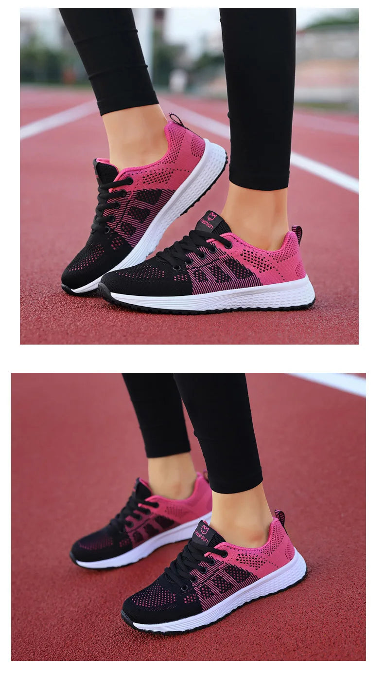Breathable Mesh Lace-Up Sneakers