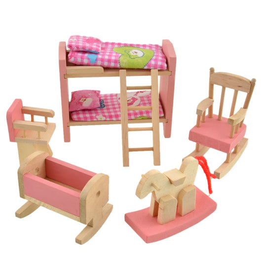 Pink Bathroom Furniture Bunk Bed House Furniture for Dolls