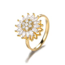 Luxury Gold Plated Colorful Zircon Heart Ring for Women | Stainless Steel