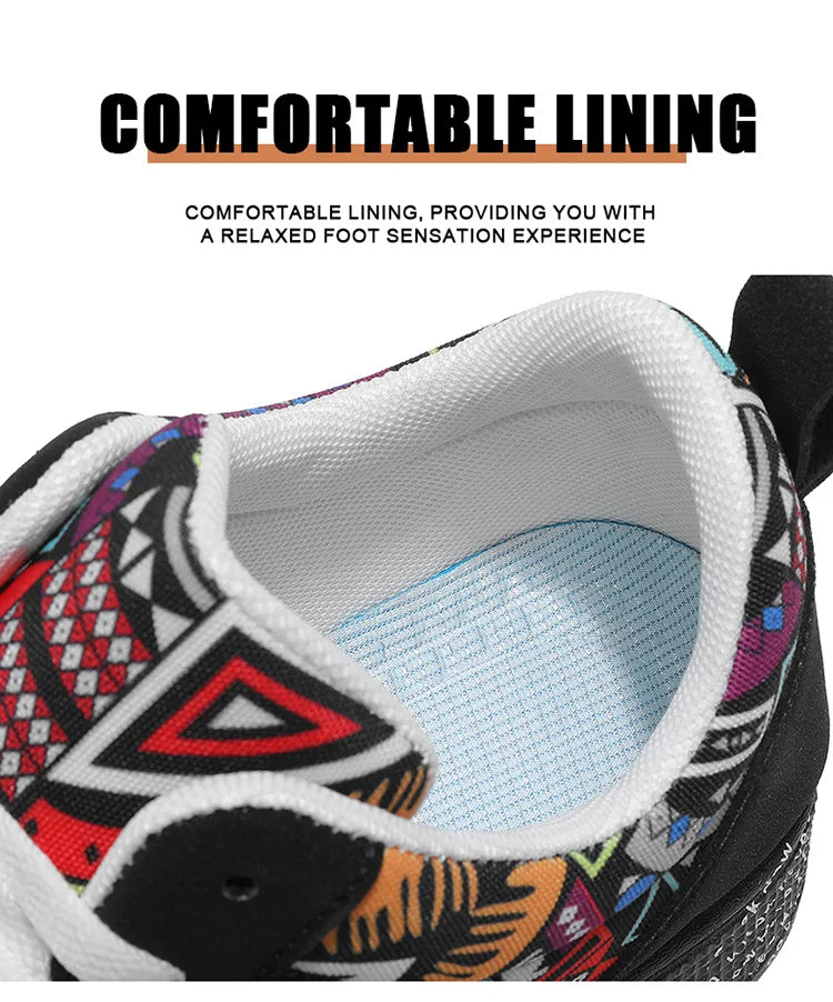 Mens Casual Sport Shoes 2025 Autumn Fashion Comfort Non Slip Casual Sneakers Platform Outdoor Running Shoes Graffiti Board Shoes