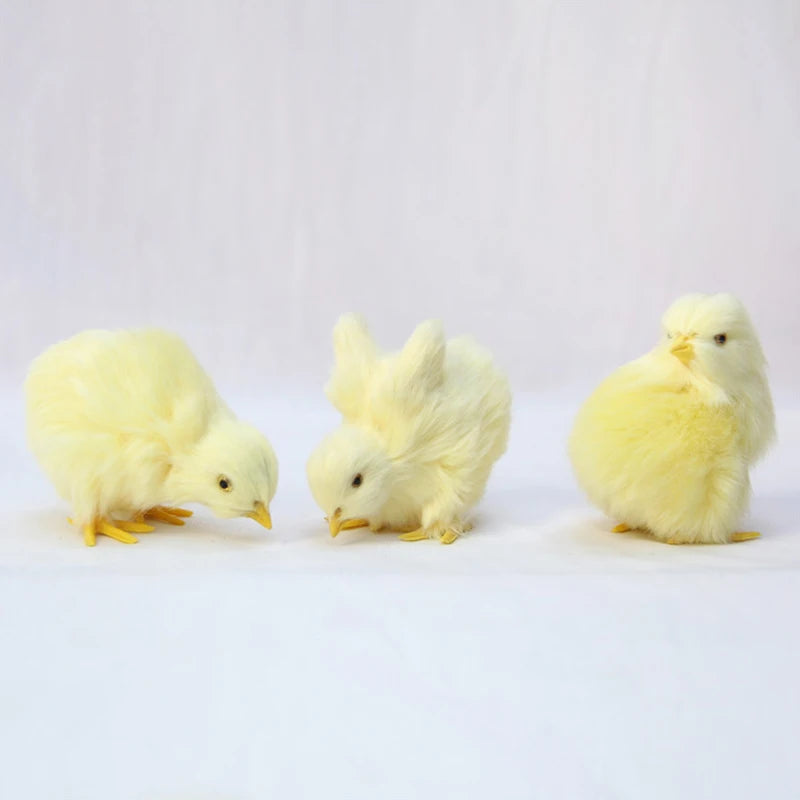 5‑Piece Simulation Baby Chick Set – Lifelike Faux Plush Easter Decorations, Cute Artificial Animal Figurines for Home, Display & Spring Decor