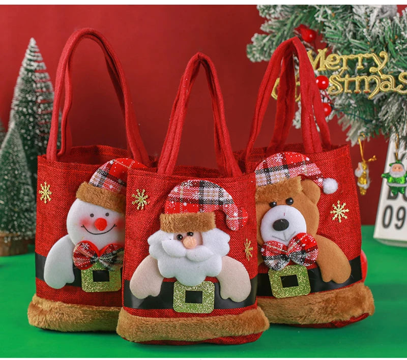 Christmas Linen Gift Bags
