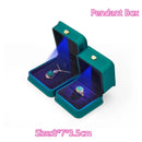 LED Light Necklace Gift Box – Velvet Square Jewelry Case for Engagement, Proposal, Pendant & Bracelet Presentation