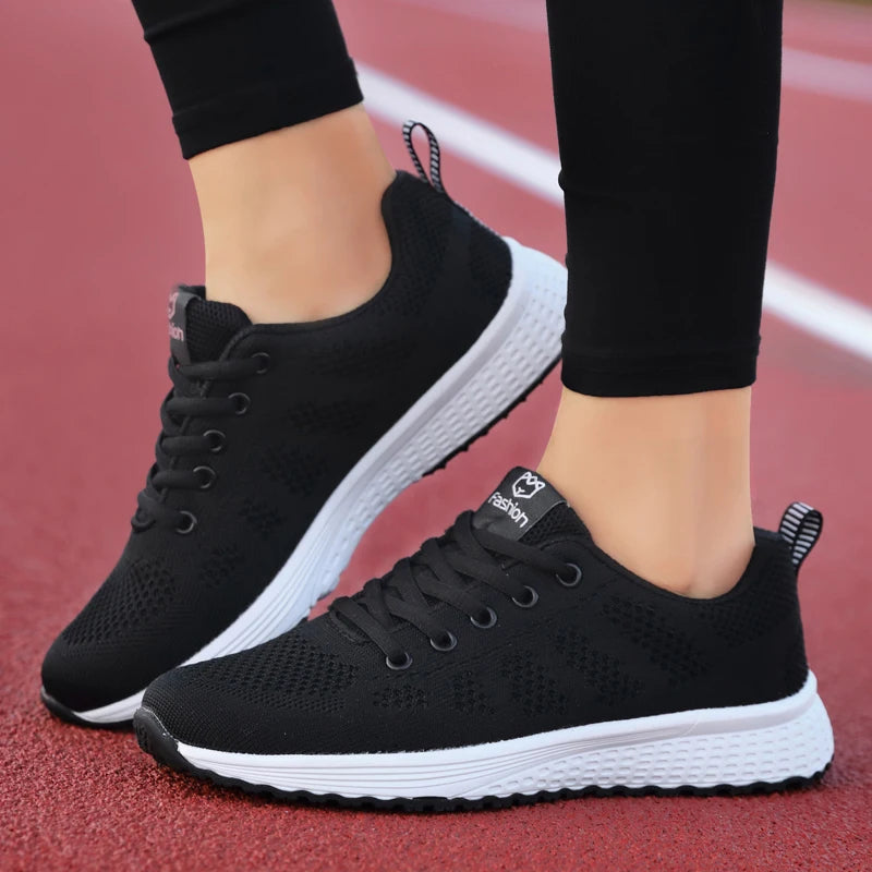 Breathable Mesh Lace-Up Sneakers