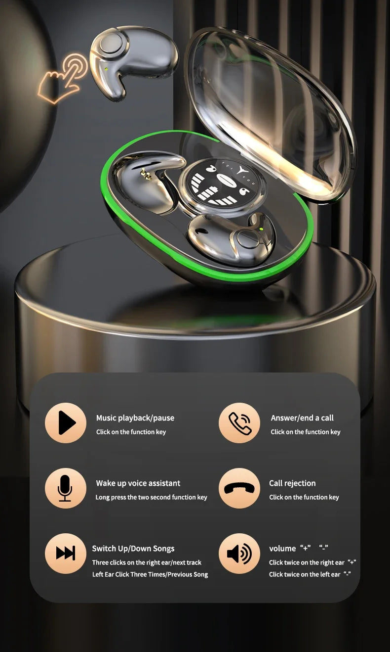 Invisible Sleep Earbuds – TWS Bluetooth 5.3 Ultra‑Comfort Wireless Earphones with Noise Reduction, IPX5 Waterproof Design & Touch Control