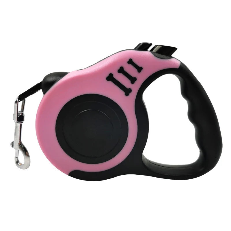 Retractable Dog Leash 3m/5m – Tangle‑Free Nylon Lead for Small & Medium Pets