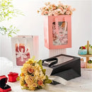 5/10pcs Transparent Window Gift Bags – White & Black Paperboard Packaging Boxes for Weddings, Birthdays, Parties, Baking & Takeout