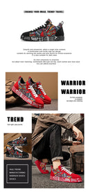 Mens Casual Sport Shoes 2025 Autumn Fashion Comfort Non Slip Casual Sneakers Platform Outdoor Running Shoes Graffiti Board Shoes