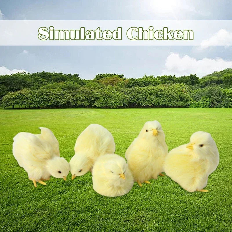 5‑Piece Simulation Baby Chick Set – Lifelike Faux Plush Easter Decorations, Cute Artificial Animal Figurines for Home, Display & Spring Decor