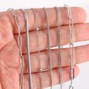 5‑Piece Stainless Steel Chain Necklace Set – Bead, Rope, Cuban, Paperclip & Snake Link Chains for Women, 18K Gold & Steel DIY Jewelry
