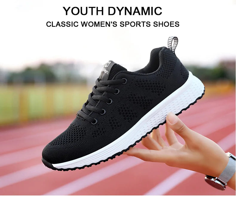 Breathable Mesh Lace-Up Sneakers