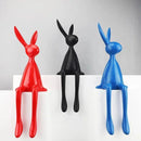 45cm Light Luxury Rabbit Sculpture – Nordic Resin Sitting Bunny Ornament for Living Room, Foyer & Tabletop Home Decor (Blue/White/Black)