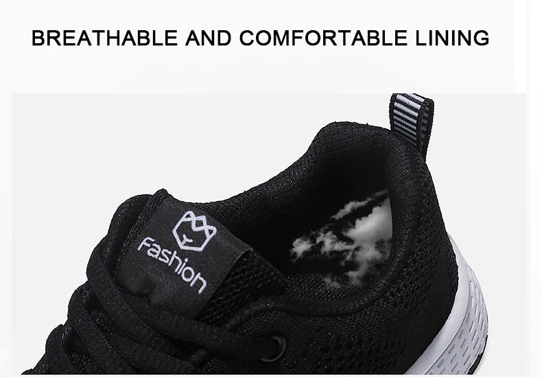 Breathable Mesh Lace-Up Sneakers