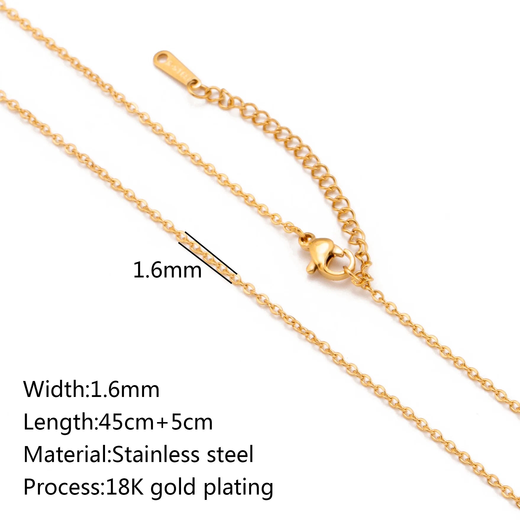 5‑Piece Stainless Steel Chain Necklace Set – Bead, Rope, Cuban, Paperclip & Snake Link Chains for Women, 18K Gold & Steel DIY Jewelry