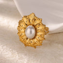 Luxury Gold Plated Colorful Zircon Heart Ring for Women | Stainless Steel