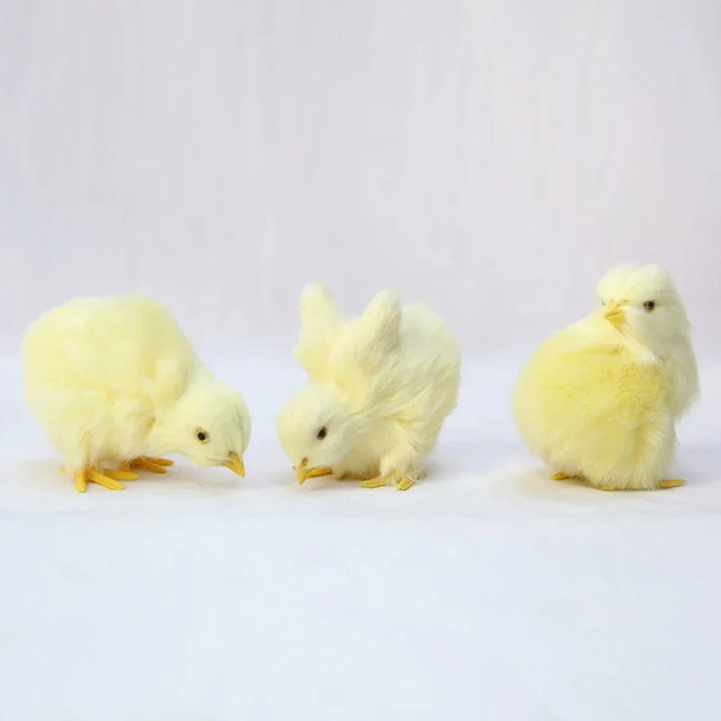 5‑Piece Simulation Baby Chick Set – Lifelike Faux Plush Easter Decorations, Cute Artificial Animal Figurines for Home, Display & Spring Decor