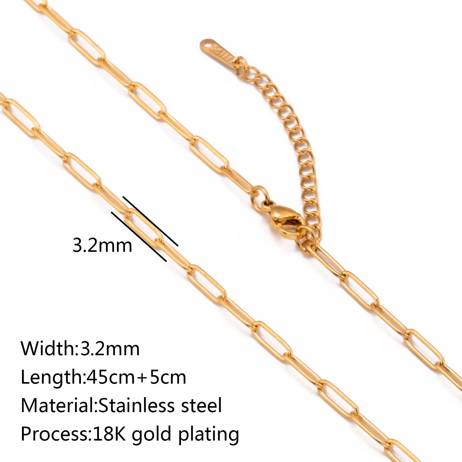 5‑Piece Stainless Steel Chain Necklace Set – Bead, Rope, Cuban, Paperclip & Snake Link Chains for Women, 18K Gold & Steel DIY Jewelry