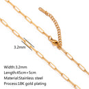 5‑Piece Stainless Steel Chain Necklace Set – Bead, Rope, Cuban, Paperclip & Snake Link Chains for Women, 18K Gold & Steel DIY Jewelry