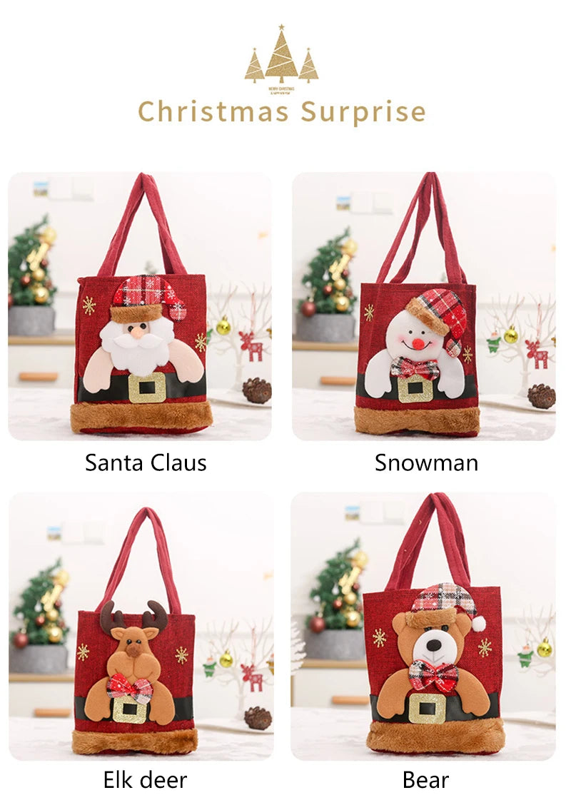 Christmas Linen Gift Bags