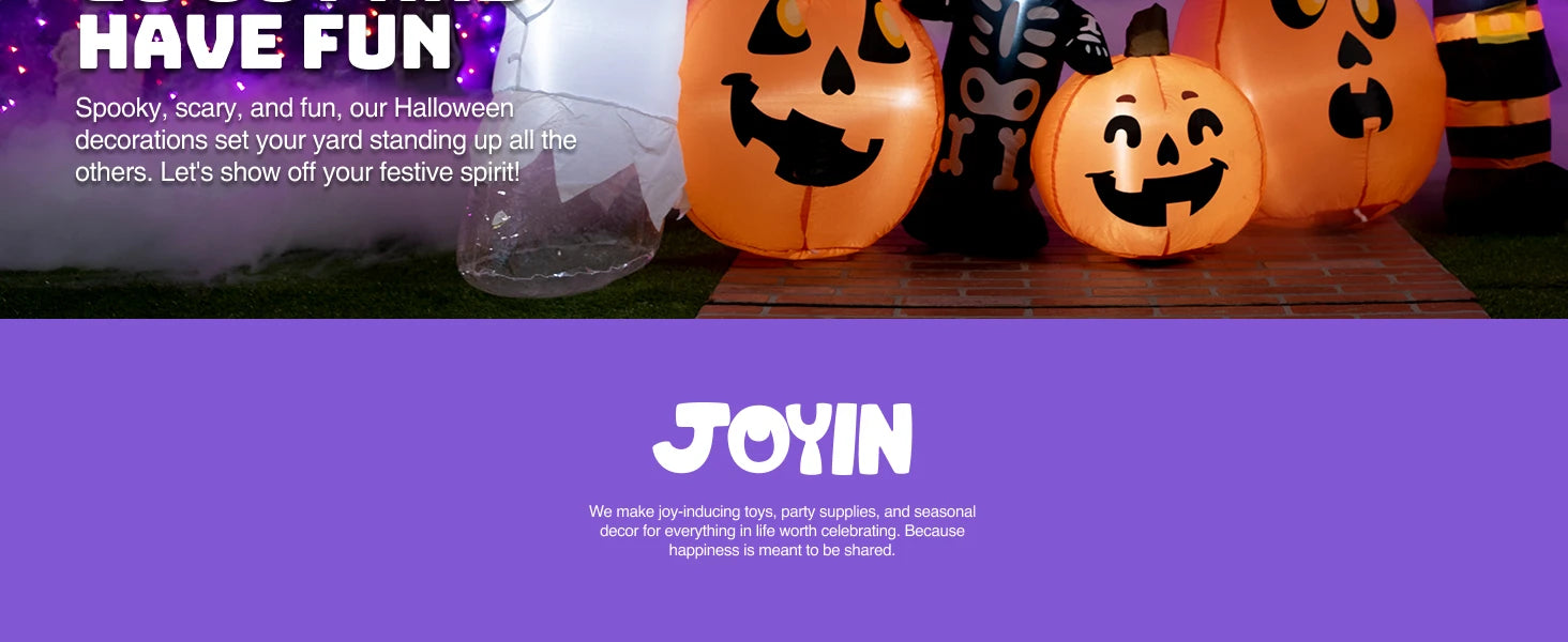 8 ft Halloween Inflatable Witch Ghost Skeleton & Pumpkin Patch | LED Outdoor Yard Decoration
