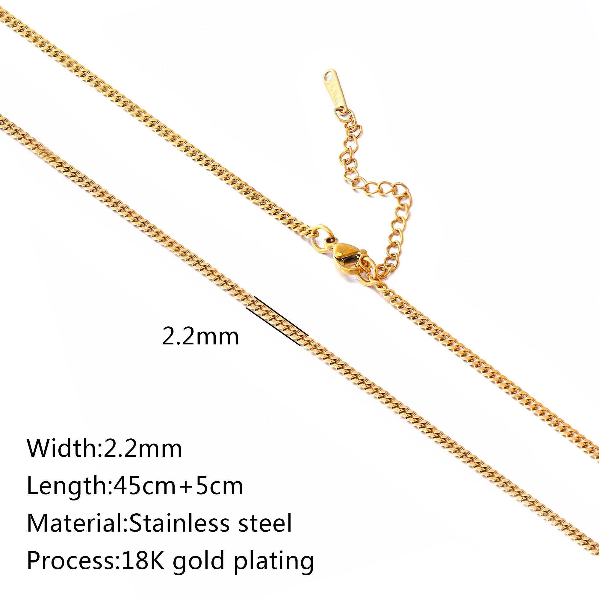 5‑Piece Stainless Steel Chain Necklace Set – Bead, Rope, Cuban, Paperclip & Snake Link Chains for Women, 18K Gold & Steel DIY Jewelry