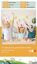 Easter Funny Glasses Props – Kids’ Cartoon Bunny & Eggshell Eyeglass Frames, Non‑Woven Fabric Easter Party Decorations & Gifts