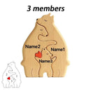 Personalized Wooden Bear Family Puzzle – Custom Name Engraved Home Decor, Heartwarming Gift for Mom, Baby, Couples & Holidays