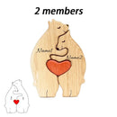 Personalized Wooden Bear Family Puzzle – Custom Name Engraved Home Decor, Heartwarming Gift for Mom, Baby, Couples & Holidays