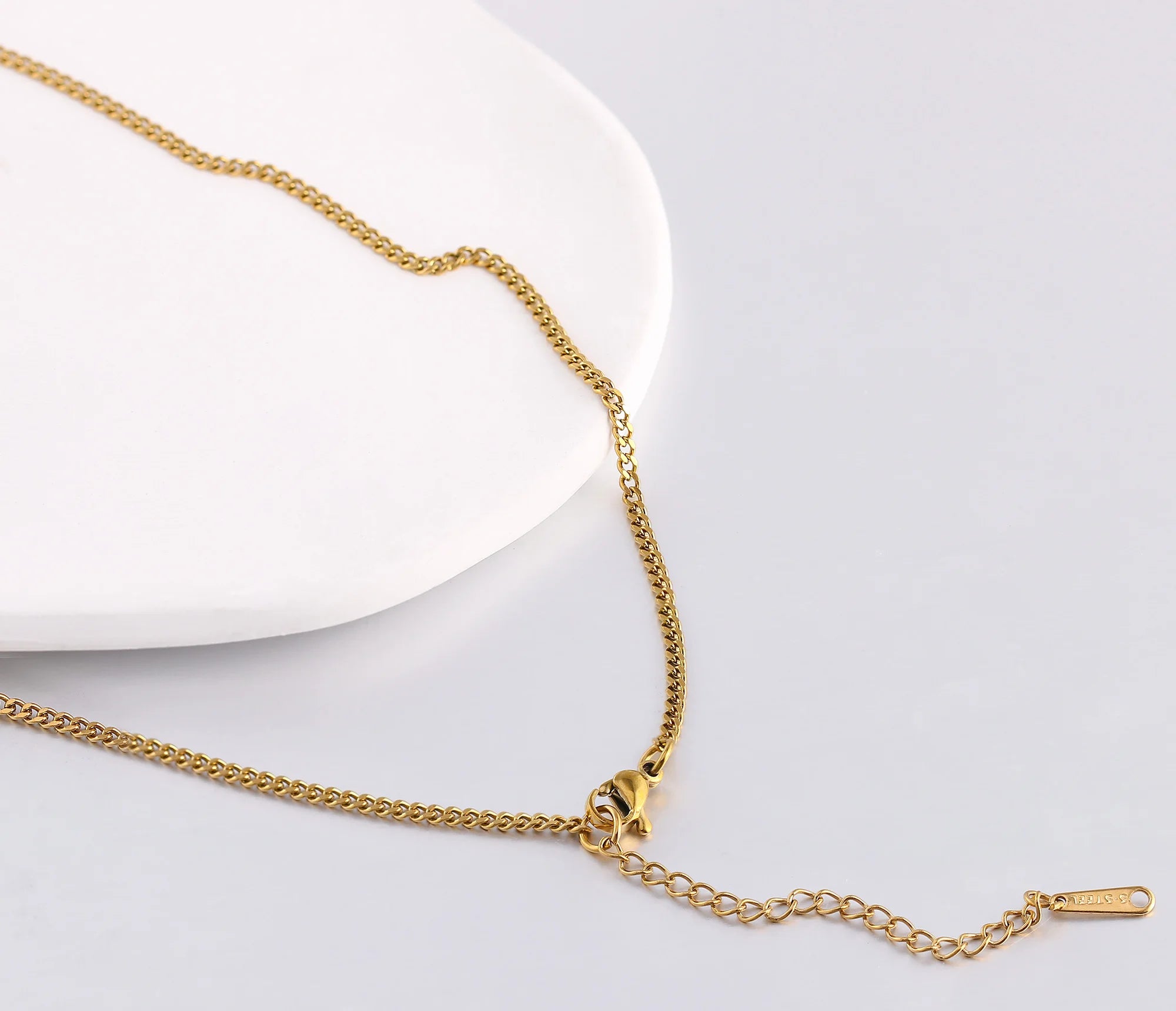 5‑Piece Stainless Steel Chain Necklace Set – Bead, Rope, Cuban, Paperclip & Snake Link Chains for Women, 18K Gold & Steel DIY Jewelry