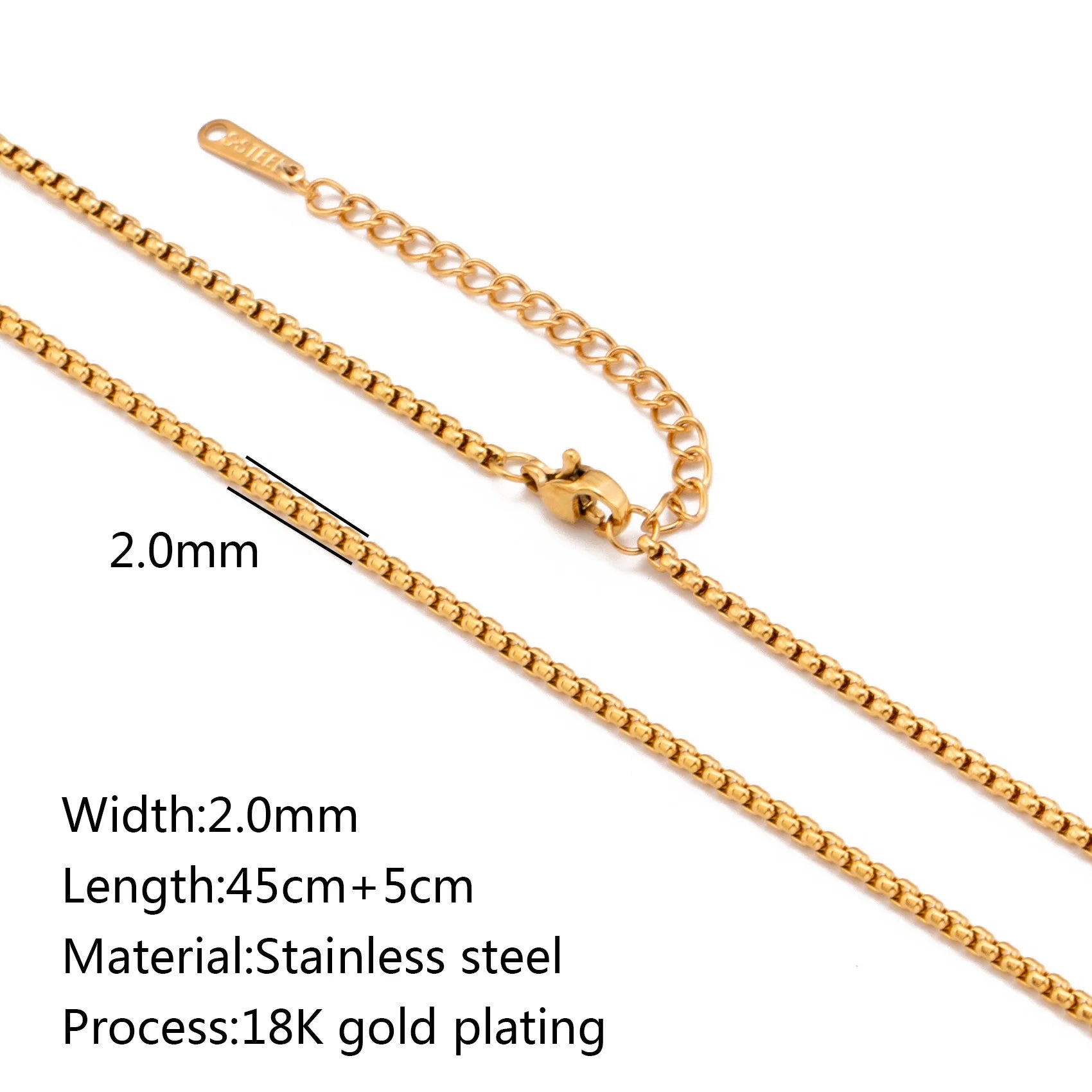5‑Piece Stainless Steel Chain Necklace Set – Bead, Rope, Cuban, Paperclip & Snake Link Chains for Women, 18K Gold & Steel DIY Jewelry