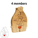 Personalized Wooden Bear Family Puzzle – Custom Name Engraved Home Decor, Heartwarming Gift for Mom, Baby, Couples & Holidays