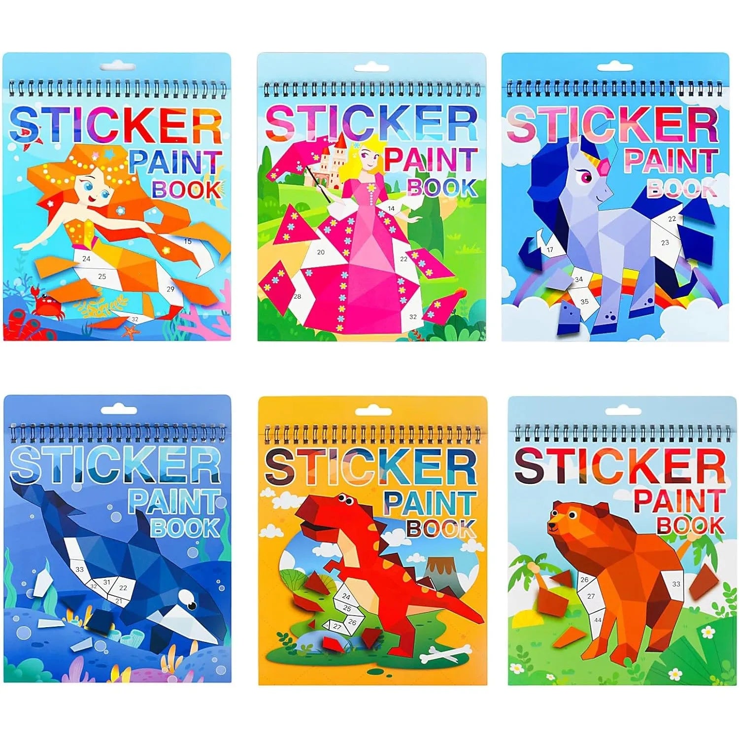 Sticker by Number Book for Kids Ages 4–8 | Animal Craft Activity Book | Travel Busy Toy