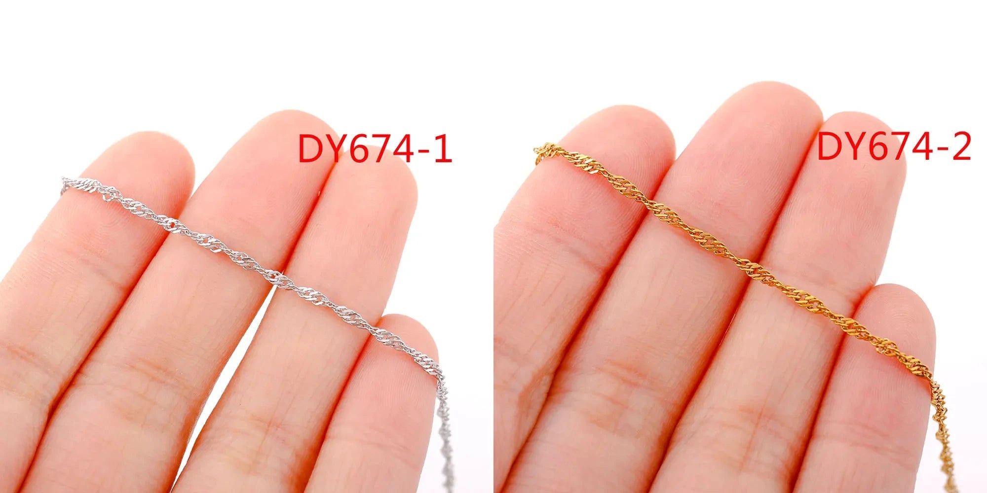5‑Piece Stainless Steel Chain Necklace Set – Bead, Rope, Cuban, Paperclip & Snake Link Chains for Women, 18K Gold & Steel DIY Jewelry