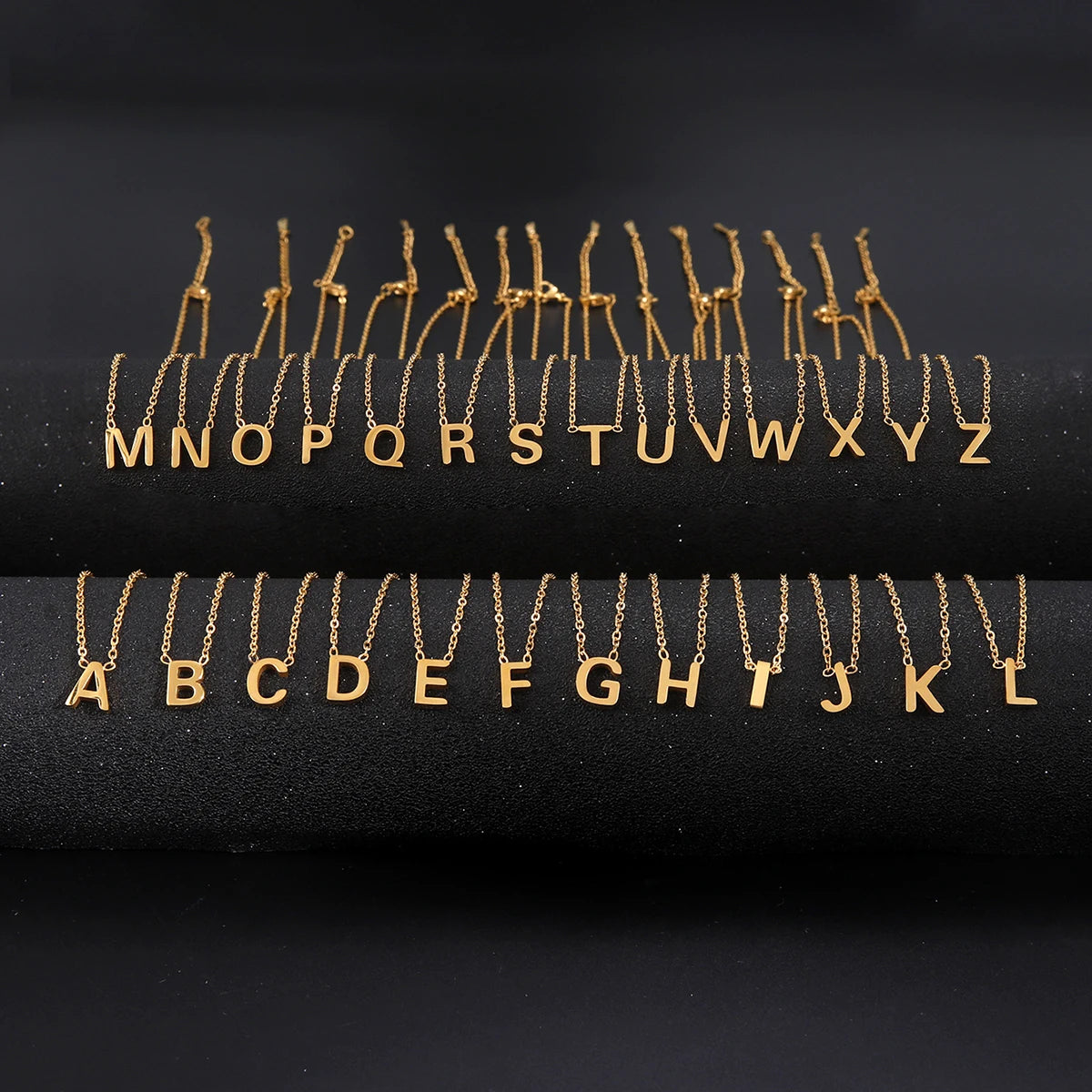 Minimalist Initial Necklace A–Z – Stainless Steel Letter Pendant Choker for Women (Gold & Steel)
