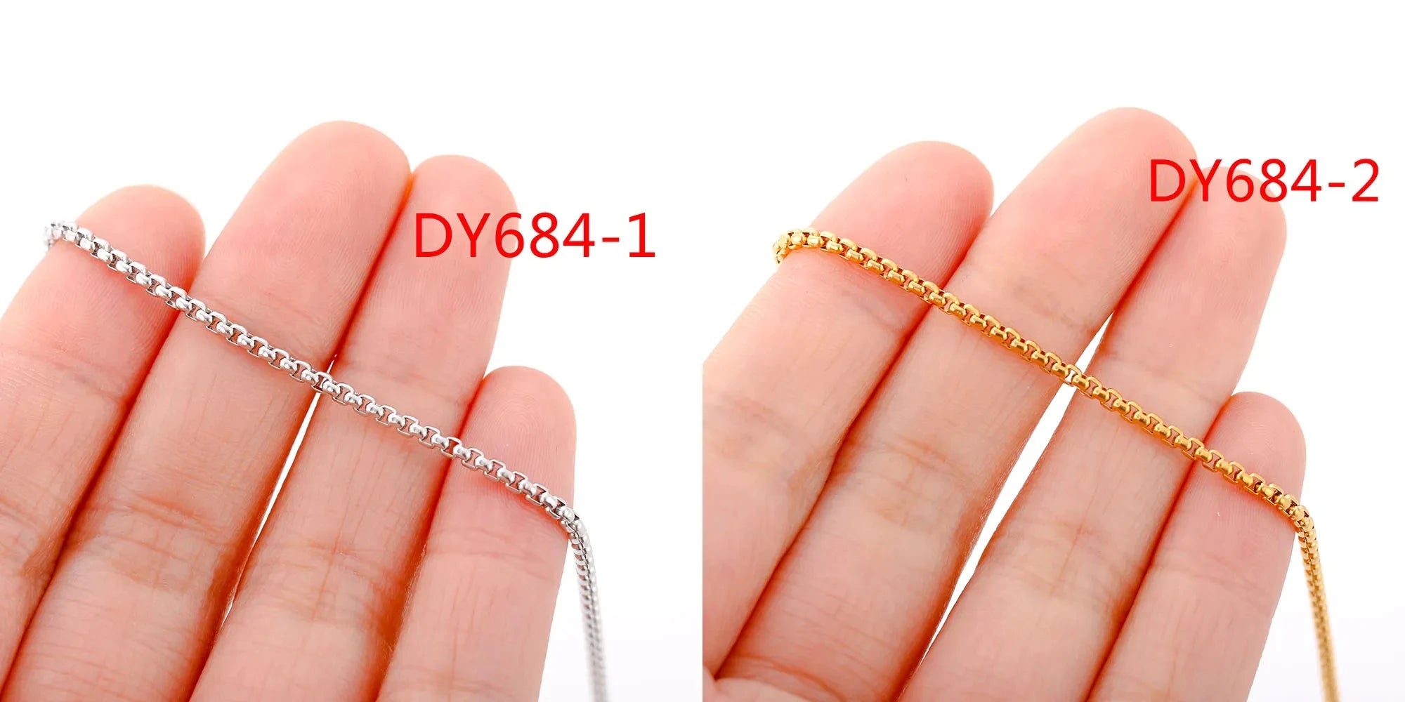 5‑Piece Stainless Steel Chain Necklace Set – Bead, Rope, Cuban, Paperclip & Snake Link Chains for Women, 18K Gold & Steel DIY Jewelry