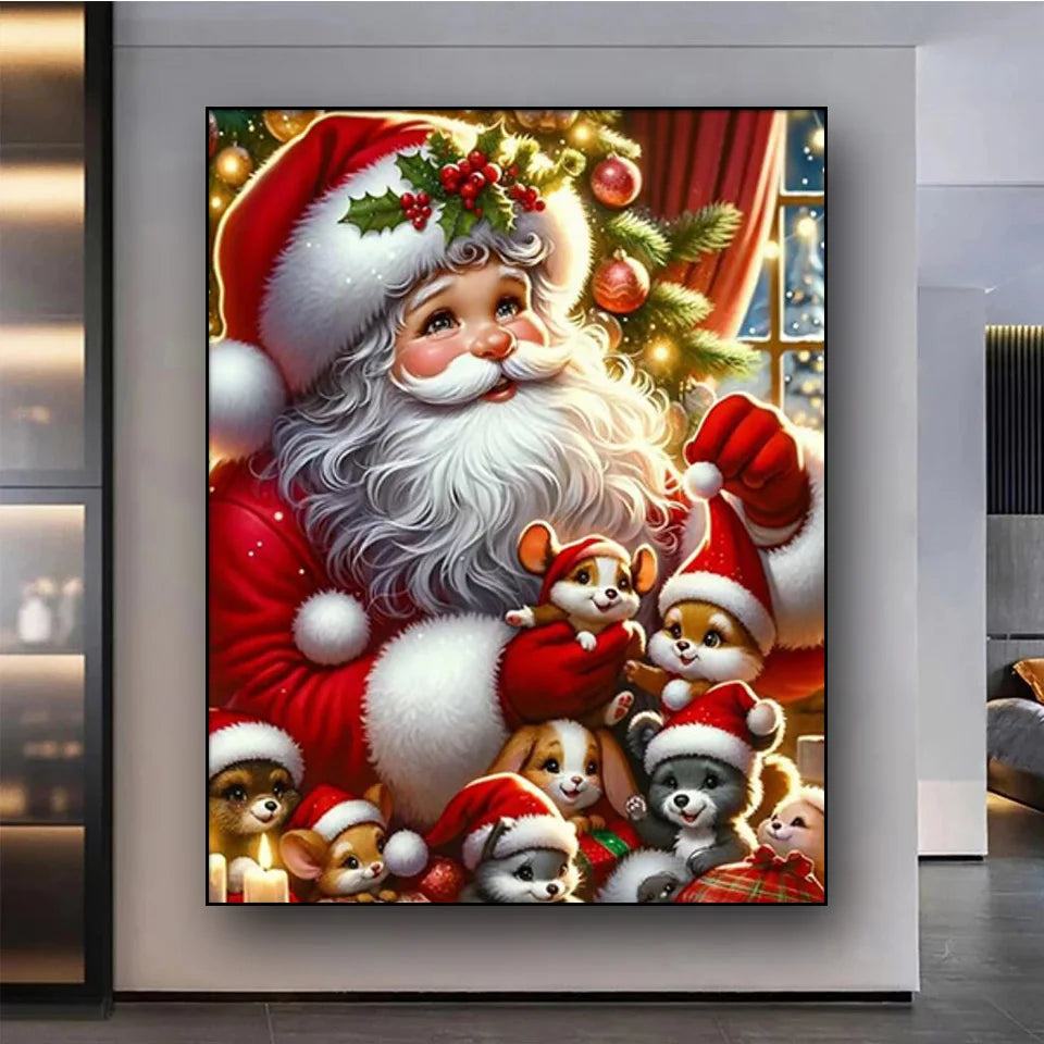 Santa Claus and Deer Diamond Painting