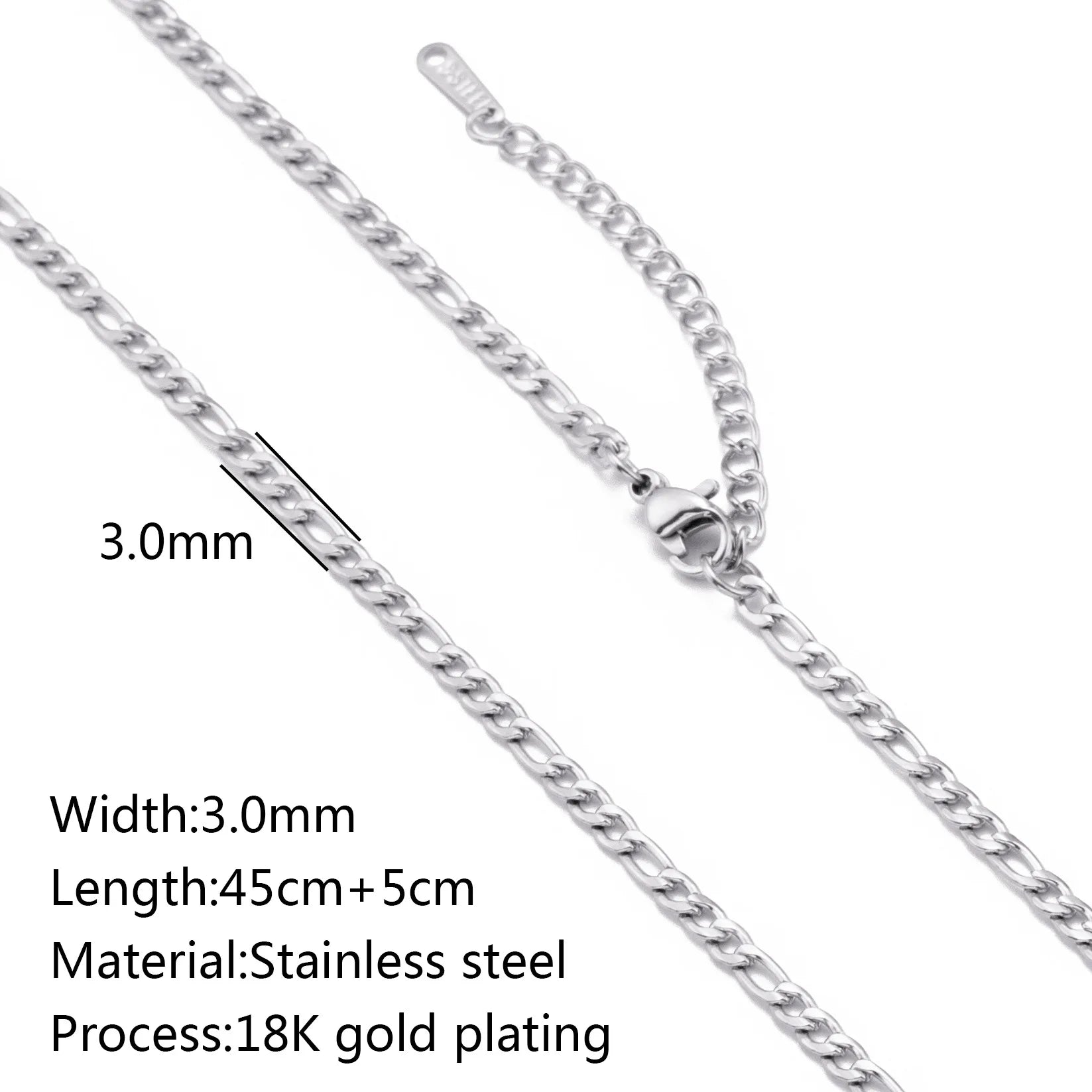 5‑Piece Stainless Steel Chain Necklace Set – Bead, Rope, Cuban, Paperclip & Snake Link Chains for Women, 18K Gold & Steel DIY Jewelry